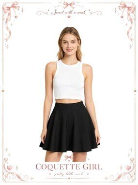 Pleated Mini Skater Tennis Skirt A-Line High Waist Activewear